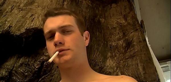  Bryce Corbin and Chris Porter smoke and wank in bed